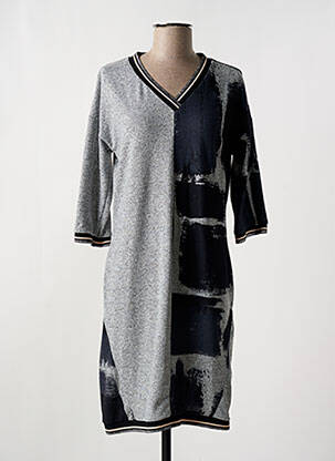 Robe pull col v manches 3/4 gris FRED SABATIER femme