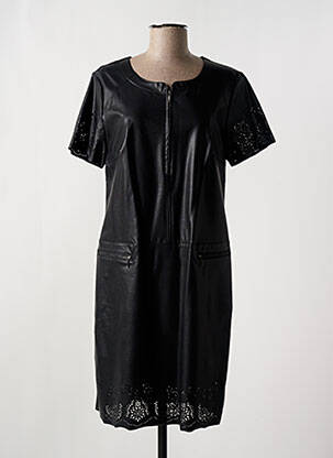 Robe mi-longue manches courtes manches courtes noir FRED SABATIER femme