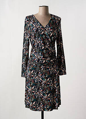 Robe mi-longue coupe évasée manches longues noir LA FEE MARABOUTEE femme