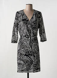 Robe mi-longue manches 3/4 manches 3/4 noir GREGORY PAT femme