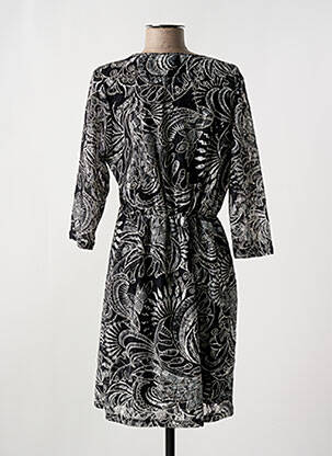 Robe mi-longue manches 3/4 manches 3/4 noir GREGORY PAT femme