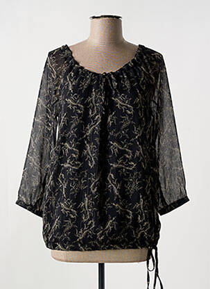 Blouse légère et transparente manches 3/4 noir FRED SABATIER femme