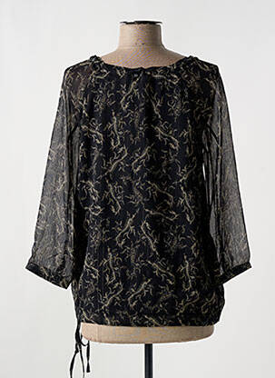 Blouse légère et transparente manches 3/4 noir FRED SABATIER femme