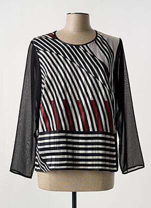 Blouse fermeture boutonnée au dos manches longues noir GUY DUBOUIS femme