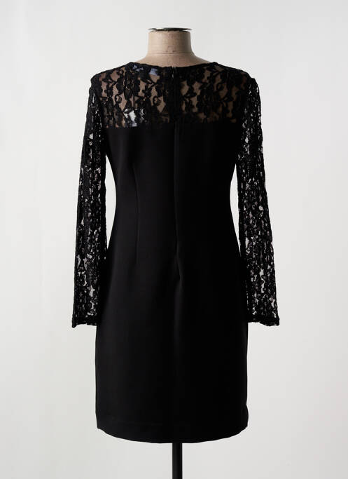 Robe courte fermeture zippée au dos manches longues noir BLEU D'AZUR femme