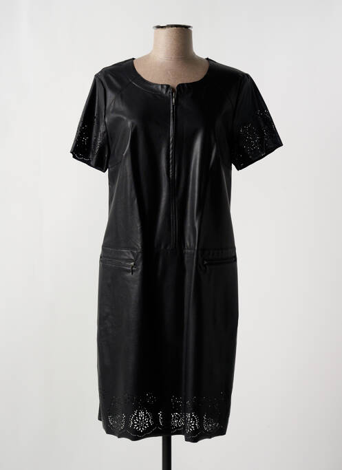 Robe mi-longue manches courtes manches courtes noir FRED SABATIER femme