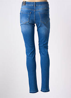 Jeans coupe slim effet usé délavé taille haute bleu JENSEN femme