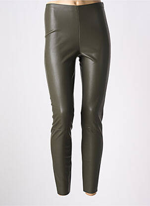 Legging tissage simili-cuir taille haute vert OUI femme