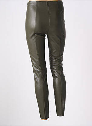 Legging tissage simili-cuir taille haute vert OUI femme