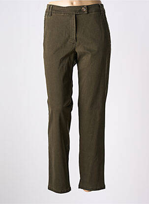 Pantalon chino tissage popeline taille normale vert ZERRES femme