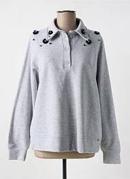 Sweat-shirt manches longues manches longues gris PLEASE femme