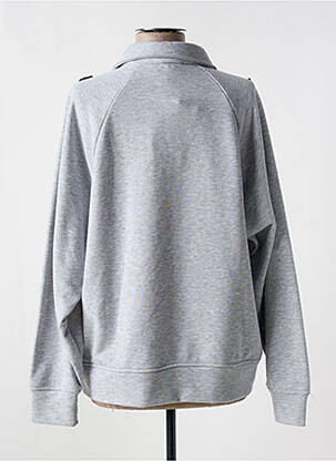 Sweat-shirt manches longues manches longues gris PLEASE femme