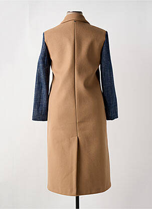 Manteau long coupe cintrée sans capuche beige PLEASE femme