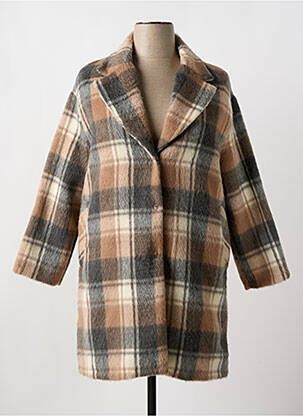 Manteau long coupe droite sans capuche beige PLEASE femme