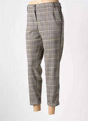 Pantalon 7/8 fermeture zippée sous rabat boutonné taille normale beige IMPERIAL femme
