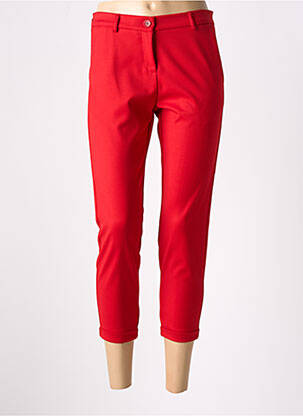 Pantalon 7/8 tissage popeline taille normale rouge IMPERIAL femme