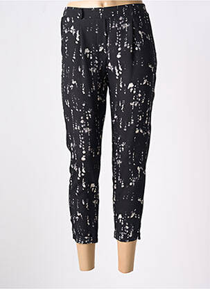 Pantalon 7/8 tissage popeline taille normale noir PLEASE femme