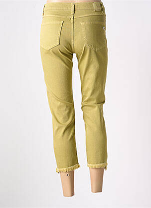 Pantalon 7/8 fermeture zippée sous rabat boutonné taille normale vert PLEASE femme