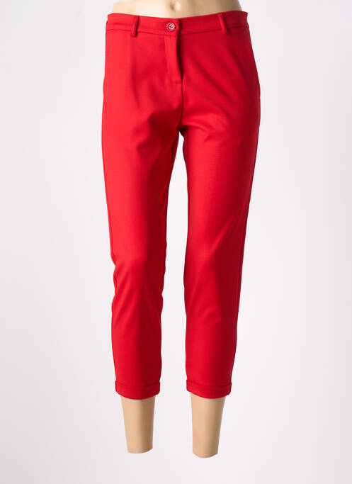 Pantalon 7/8 tissage popeline taille normale rouge IMPERIAL femme