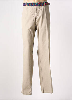 Pantalon droit tissage popeline taille normale beige EMYLE homme