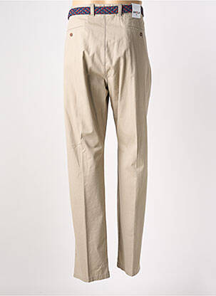 Pantalon droit tissage popeline taille normale beige EMYLE homme