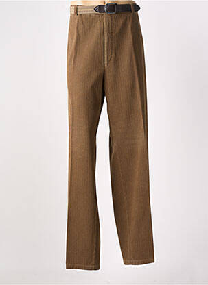 Pantalon droit tissage velours taille normale marron LUIGI MORINI homme