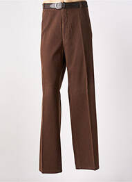 Pantalon droit tissage velours taille normale marron fonce LUIGI MORINI homme