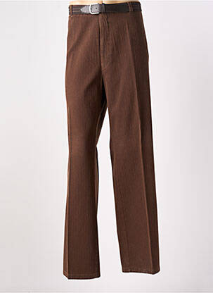 Pantalon droit tissage velours taille normale marron fonce LUIGI MORINI homme