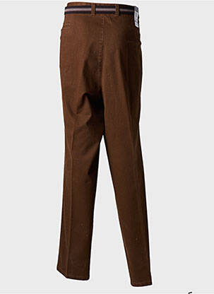 Pantalon droit tissage popeline taille normale marron LUIGI MORINI homme