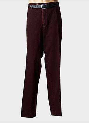 Pantalon droit stretch taille normale rouge LUIGI MORINI homme
