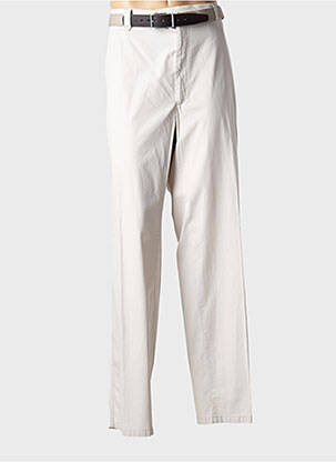 Pantalon chino fermeture zippée sous rabat avec crochet taille normale beige M.E.N.S homme