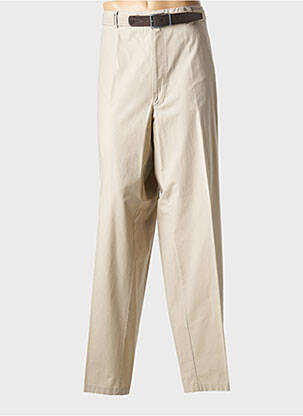 Pantalon droit tissage popeline taille normale beige M.E.N.S homme