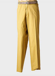 Pantalon chino tissage popeline taille normale jaune LUIGI MORINI homme