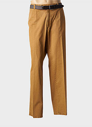 Pantalon chino tissage popeline taille normale marron LUIGI MORINI homme