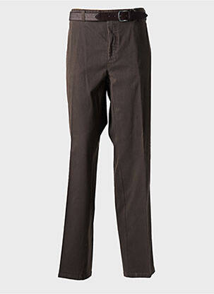 Pantalon chino tissage popeline taille normale marron EMYLE homme