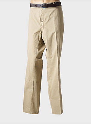 Pantalon chino tissage popeline taille normale beige LUIGI MORINI homme