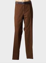 Pantalon droit stretch taille basse marron LUIGI MORINI homme
