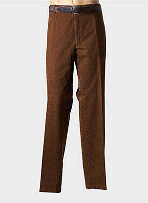 Pantalon droit stretch taille basse marron LUIGI MORINI homme
