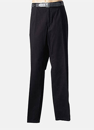 Pantalon droit stretch taille basse noir LUIGI MORINI homme