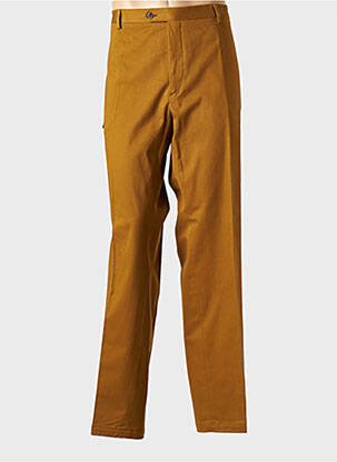 Pantalon droit tissage popeline taille normale jaune CARLO BONOMI homme