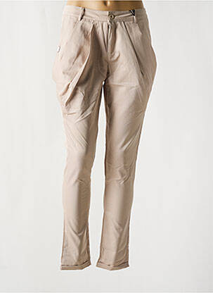Pantalon slim taille haute taille haute beige TOXIK3 femme