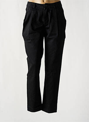 Pantalon droit tissage popeline taille haute noir TOXIK3 femme