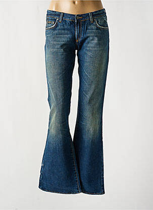 Jean coupe flare effet usé délavé taille basse bleu CALVIN KLEIN femme