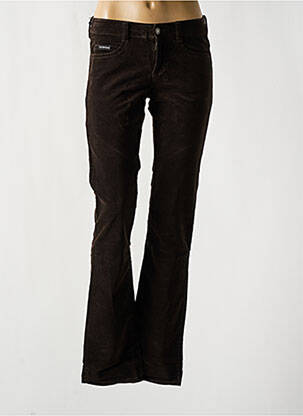 Pantalon droit stretch taille basse marron CALVIN KLEIN femme