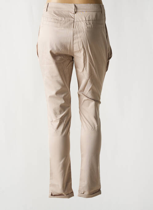 Pantalon slim tissage popeline taille haute beige TOXIK3 femme