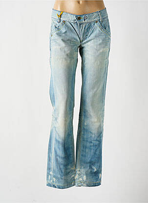 Jeans coupe droite effet usé délavé taille basse bleu MISS SIXTY femme