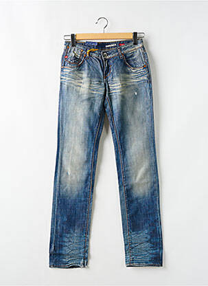 Jeans coupe droite effet usé délavé taille basse bleu MISS SIXTY femme