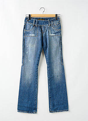 Jeans bootcut effet usé délavé taille basse bleu RWD femme