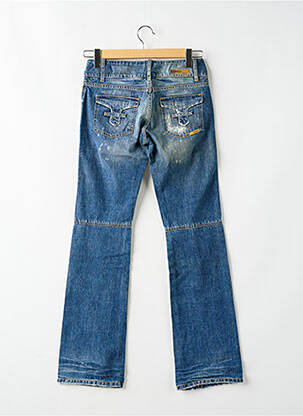Jeans bootcut effet usé délavé taille basse bleu RWD femme