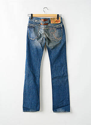Jeans coupe droite effet usé délavé taille basse bleu REPLAY femme